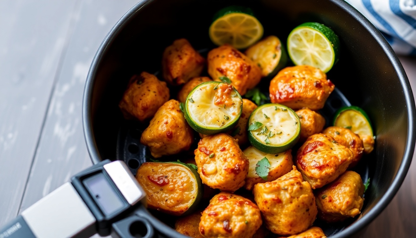 Air Fryer Chicken and Zucchini