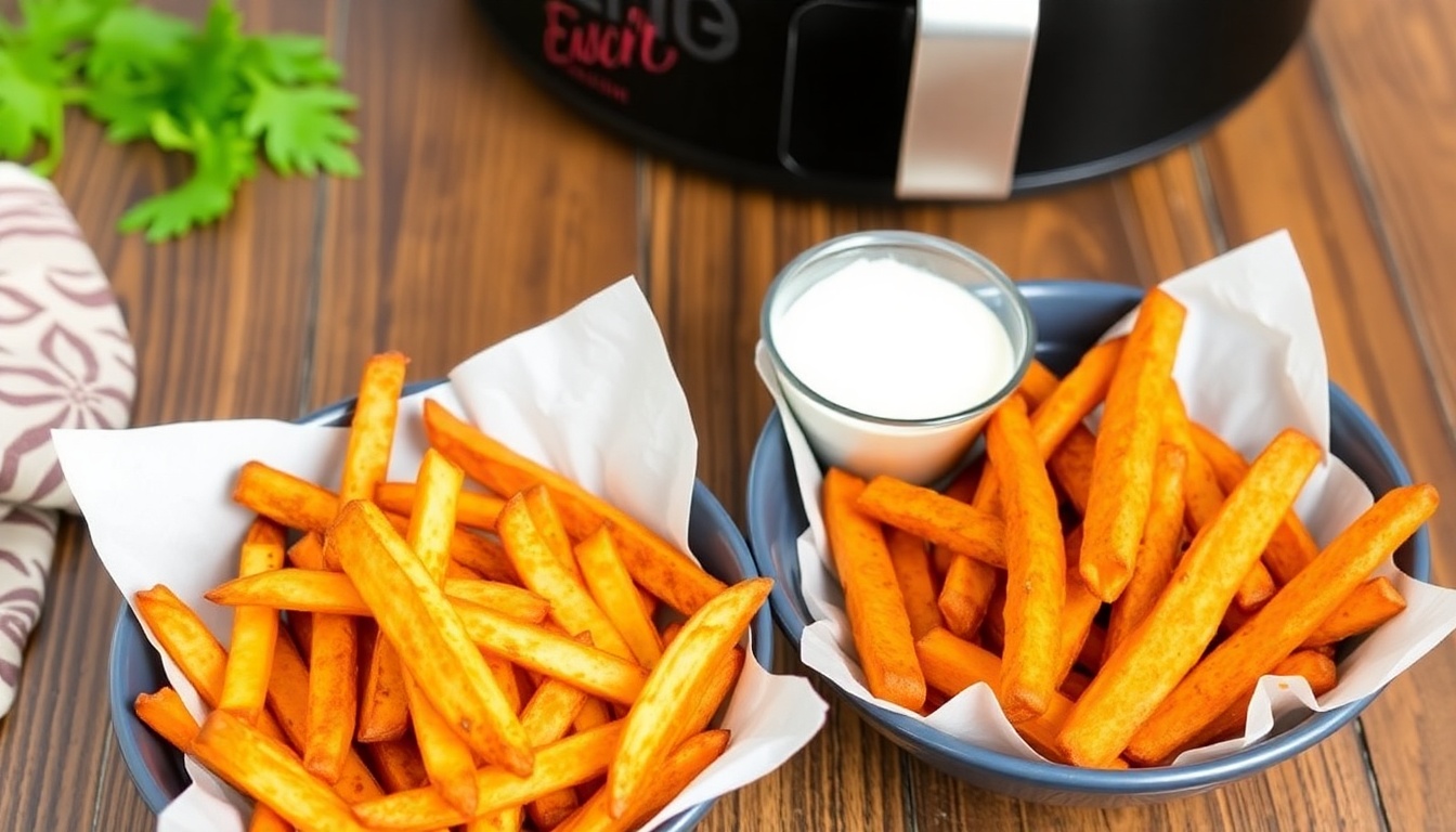 Air Fryer French Fries and Sweet Potato Fries