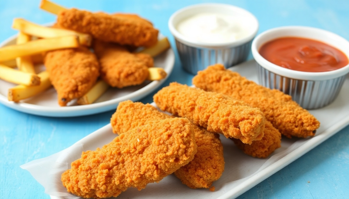 Crispy Air Fryer Chicken Tenders and Fries